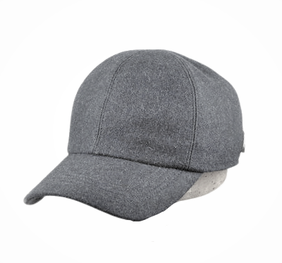 wigens baseball classic cap met oorklep wol grey mix