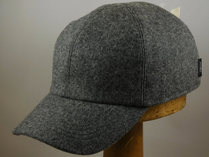 wigens baseball classic cap met oorklep wol grey mix