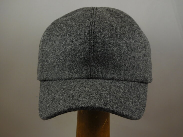 wigens baseball classic cap met oorklep wol grey mix