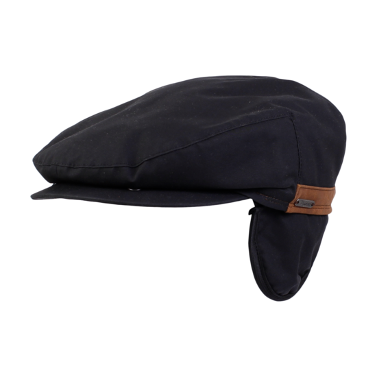 wigens vintage flat cap wax cotton black