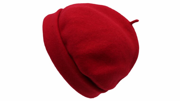 kopka roll up baret wolvilt cherry rood