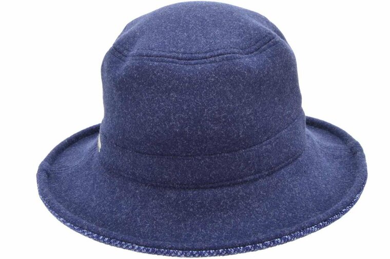 seeberger feminine bucket woolmix twotone marine blue