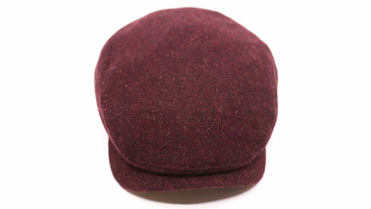 wigens ivy contemporary flat cap shetland wool wine red