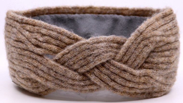 seeberger haarband cable knit wolmix camel