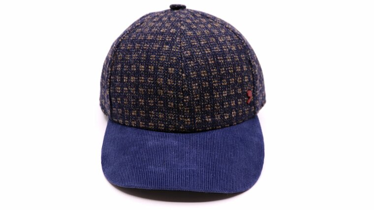 alfonso deste baseball cap wol blok beige blauw