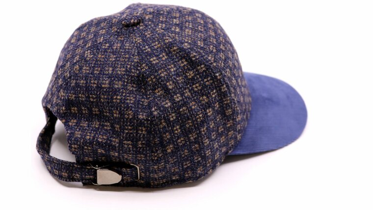 alfonso deste baseball cap wol blok beige blauw