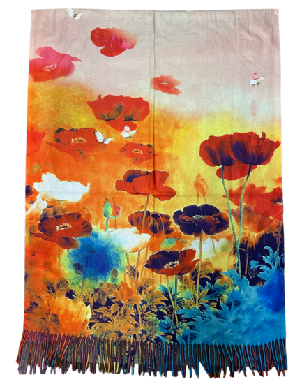 onkar painting sjaal wolmix poppy field 