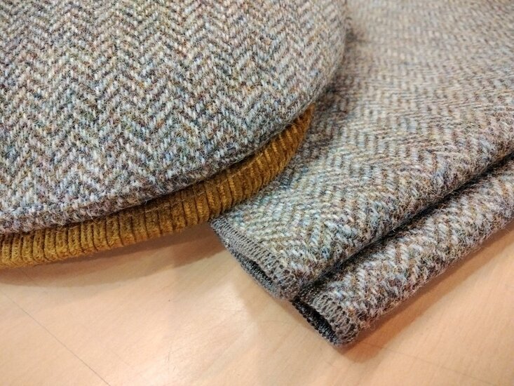 alfonso deste sjaal ionio wool herringbone green gold