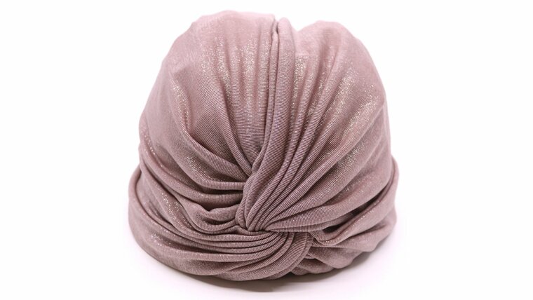 jos van dijck turban lurex metallic pink