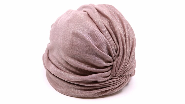 jos van dijck turban lurex metallic pink