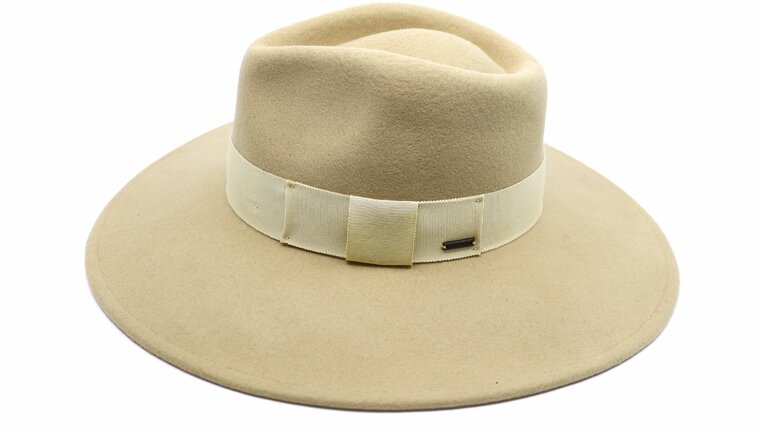 brixton joanna fedora wool felt beige straw