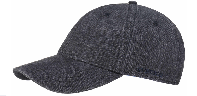 stetson baseball cap linnen donkerblauw