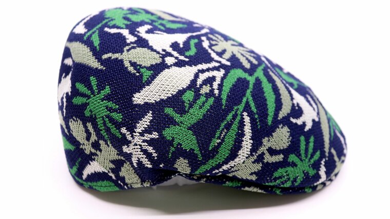 kangol flatcap 504 street floral acryl navy green