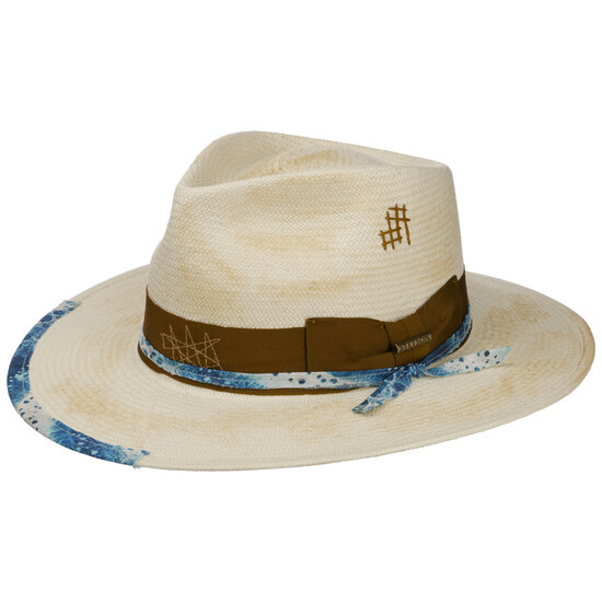 stetson fedora outdoor vintage tie dye look toyo natural blue brown