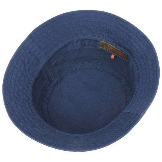 stetson bucket hat twill cotton vissershoed jeansblauw