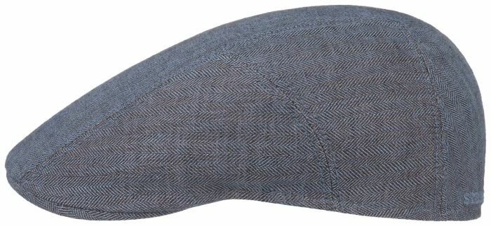 stetson just ivy cap linnen herringbone blauw bruin