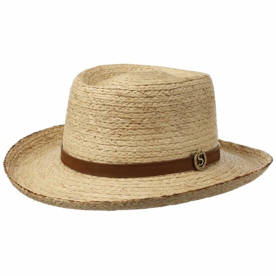 stetson gambler raffia burned distressed natural