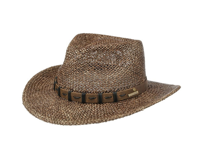 stetson western seagrass hat dark  brown