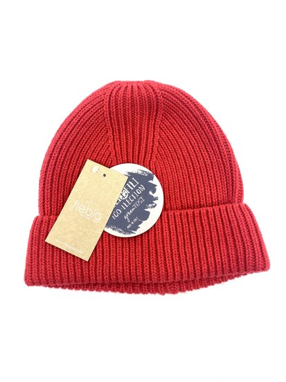 fiebig dockermuts beanie cable knit rood