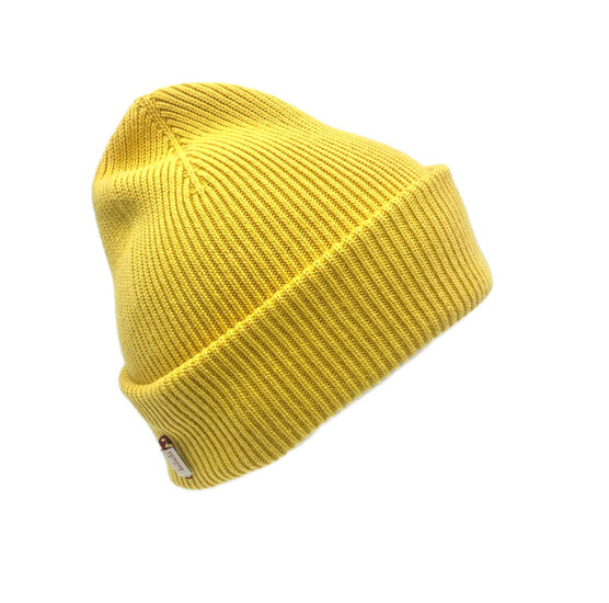 bedacht zomer beanie knitted katoen okergeel