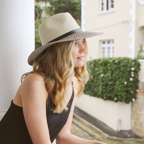 360five everyday summer fedora gemma ivory and black