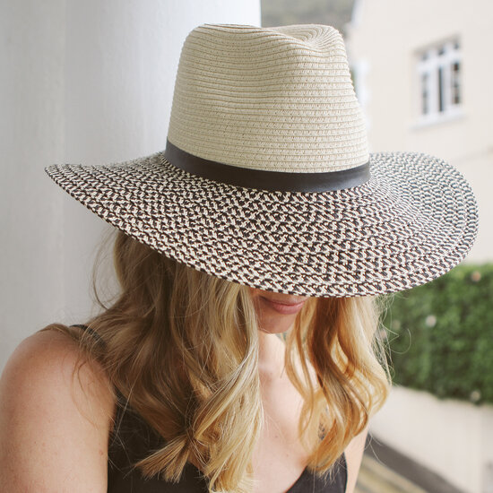 360five everyday summer fedora gemma ivory and black