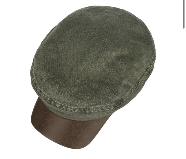 stetson peabody fishermans cap cotton linen dark green olive