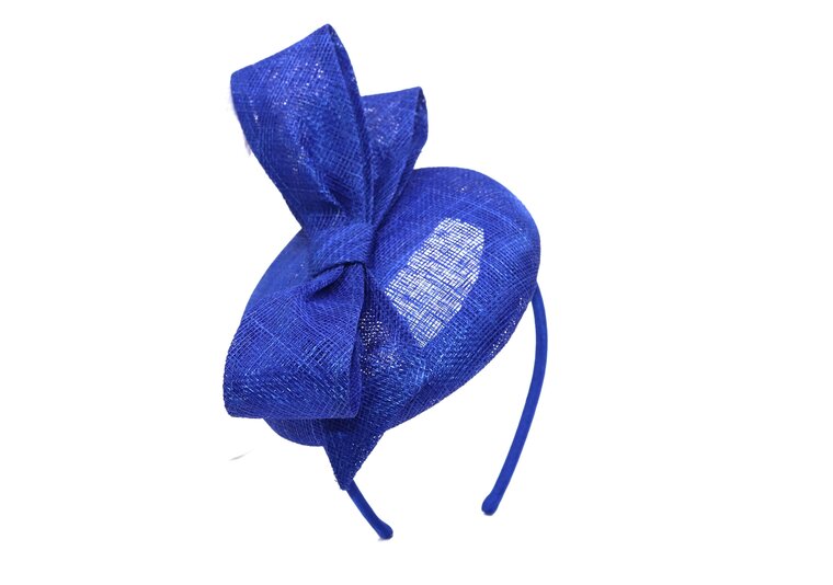 maddox fascinator dopje met strik sinamay cobalt