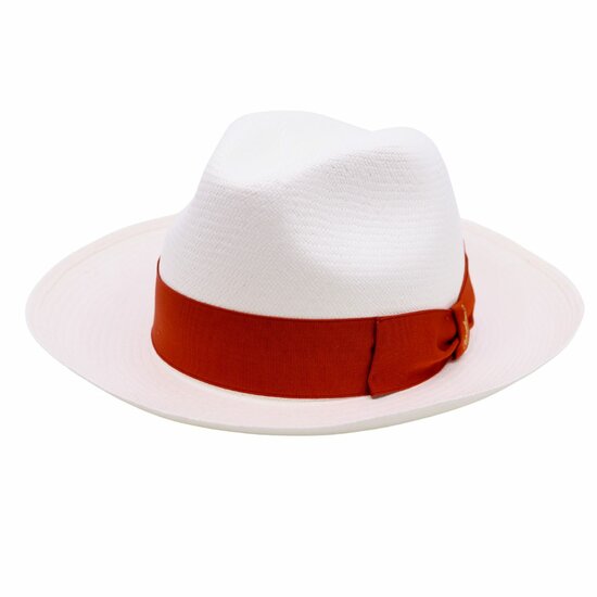 borsalino panama classic fino wide brim white and orange