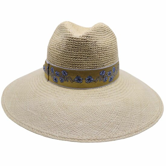 borsalino fedora sophie panama semicrochet naturel goud 