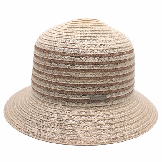 seeberger cloche stro stripe linen sand