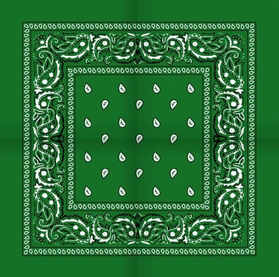 onkar bandana boeren zakdoek paisley grasgroen