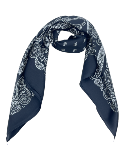 onkar neckerchief po paisley black and white