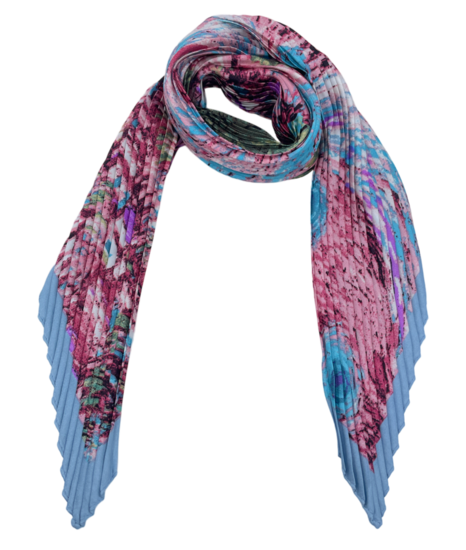 onkar neckerchief plisse satijn pink and blue