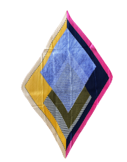 onkar neckerchief plisse satijn blue yellow and pink