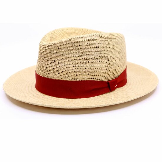 signes fedora sella trilby panama crochet natural terracotta