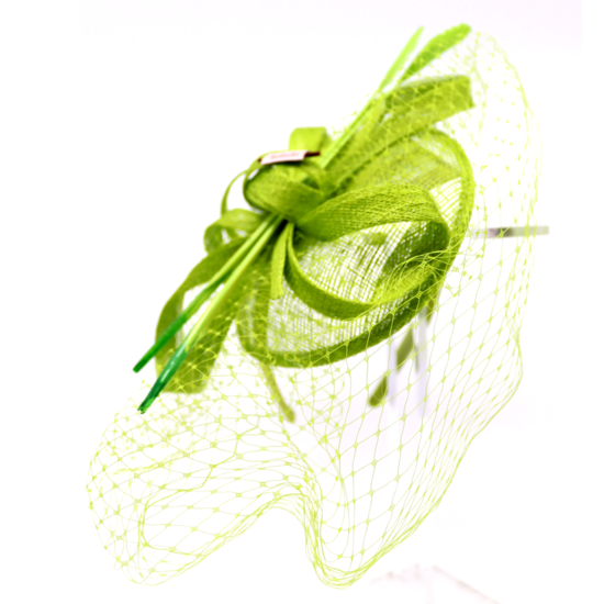 bedacht fascinator valetta sinamay en voile groen