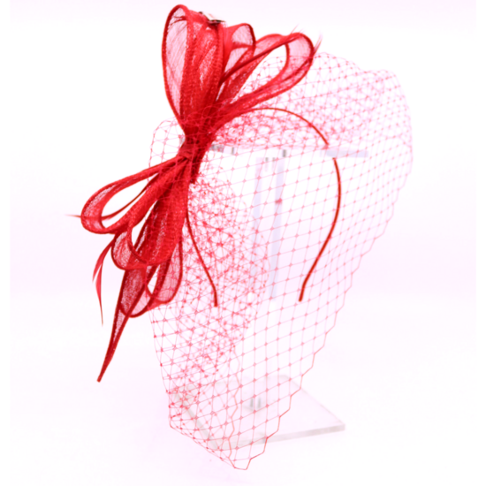 bedacht fascinator tammy strik sinamay en voile rood