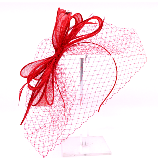 bedacht fascinator tammy strik sinamay en voile rood