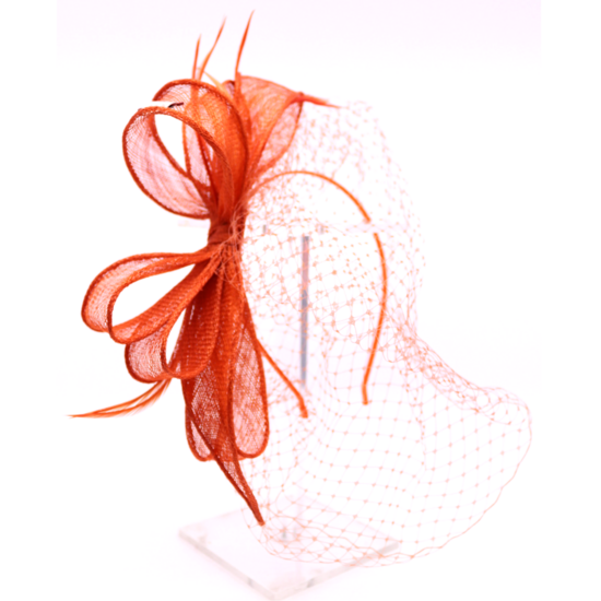 bedacht fascinator tammy strik sinamay en voile burnt orange