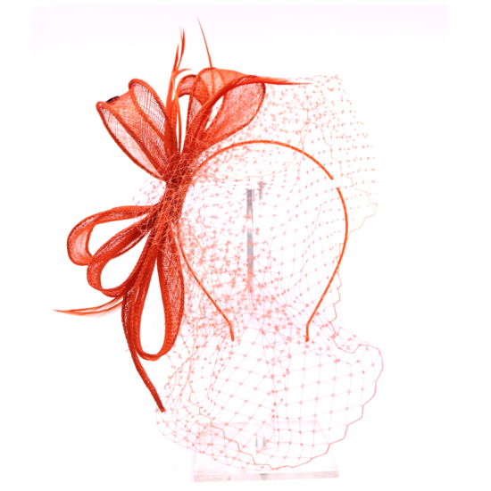 bedacht fascinator tammy strik sinamay en voile burnt orange