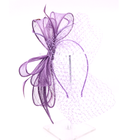 bedacht fascinator tammy strik sinamay en voile lavendel