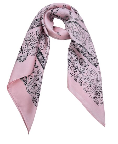 onkar neckerchief paisley satijn roze