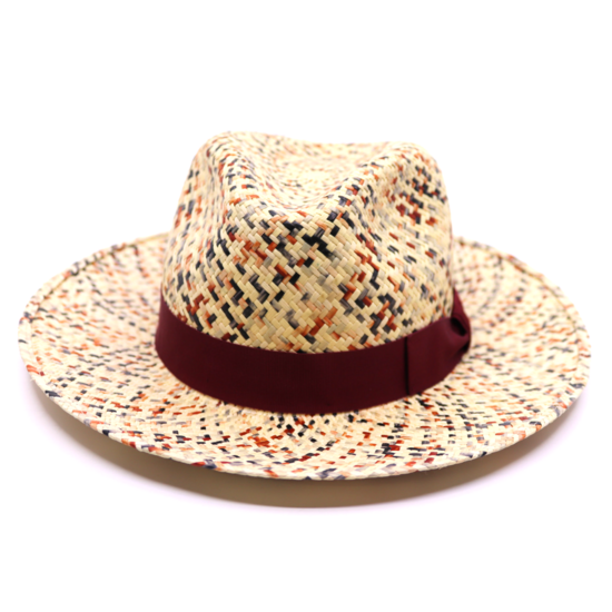 jos van dijck by tesi panama fedora burgundy multi colour