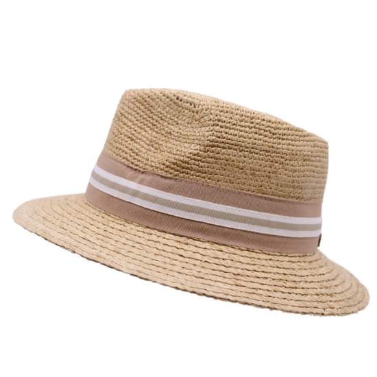 bedacht fedora taccia crochet raffia naturel 