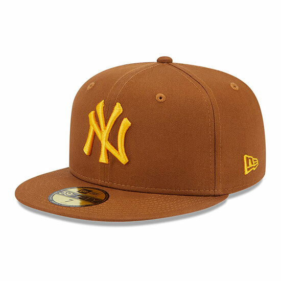 new era baseball cap league essential 59fifty new york yankees tan yellow