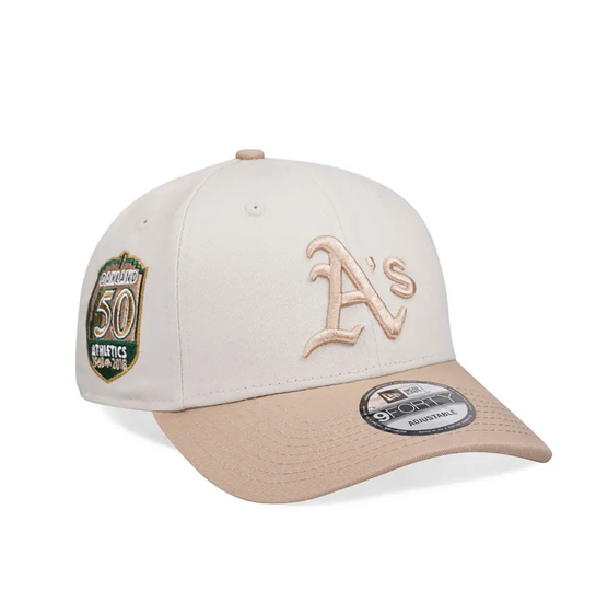 new era baseball cap 9forty oakland athletics patch world series stone camel