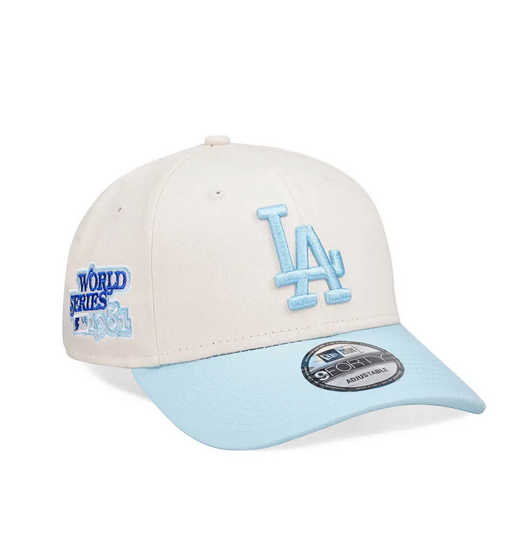 new era baseball cap 9forty los angeles dodgers world series 1981 cream blue