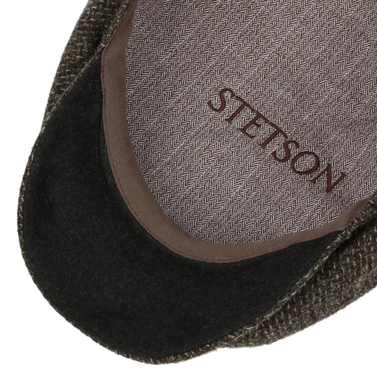 stetson newsboy cap hatteras virgin wool brown olive