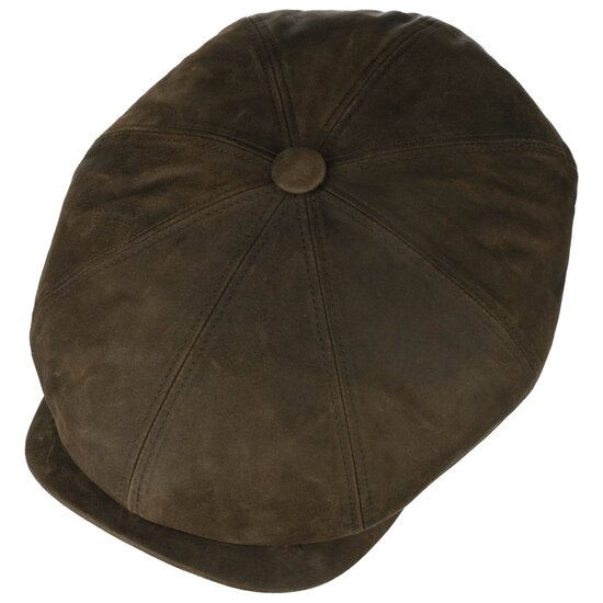 stetson newsboy cap hatteras oily goat suede dark brown